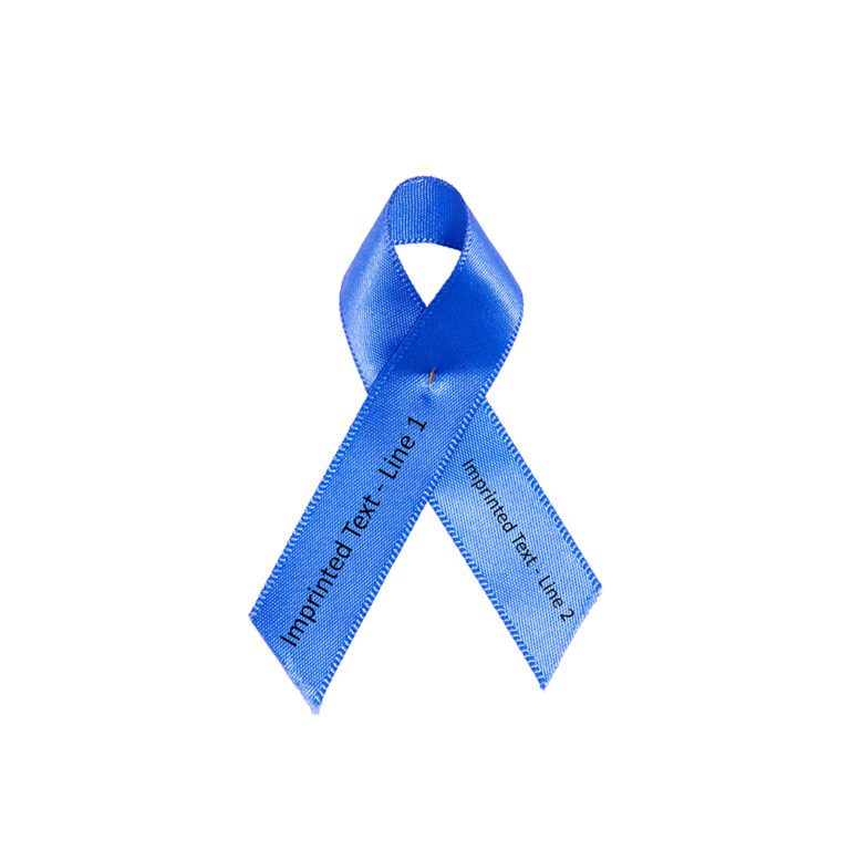 Personalized cause blue fabric ribbon Arthritis Colon Cancer Huntingtons Disease Child Abuse Child Neglect Human Trafficking Sex Trafficking Postural orthostatic Tachycardia Syndrome POTS