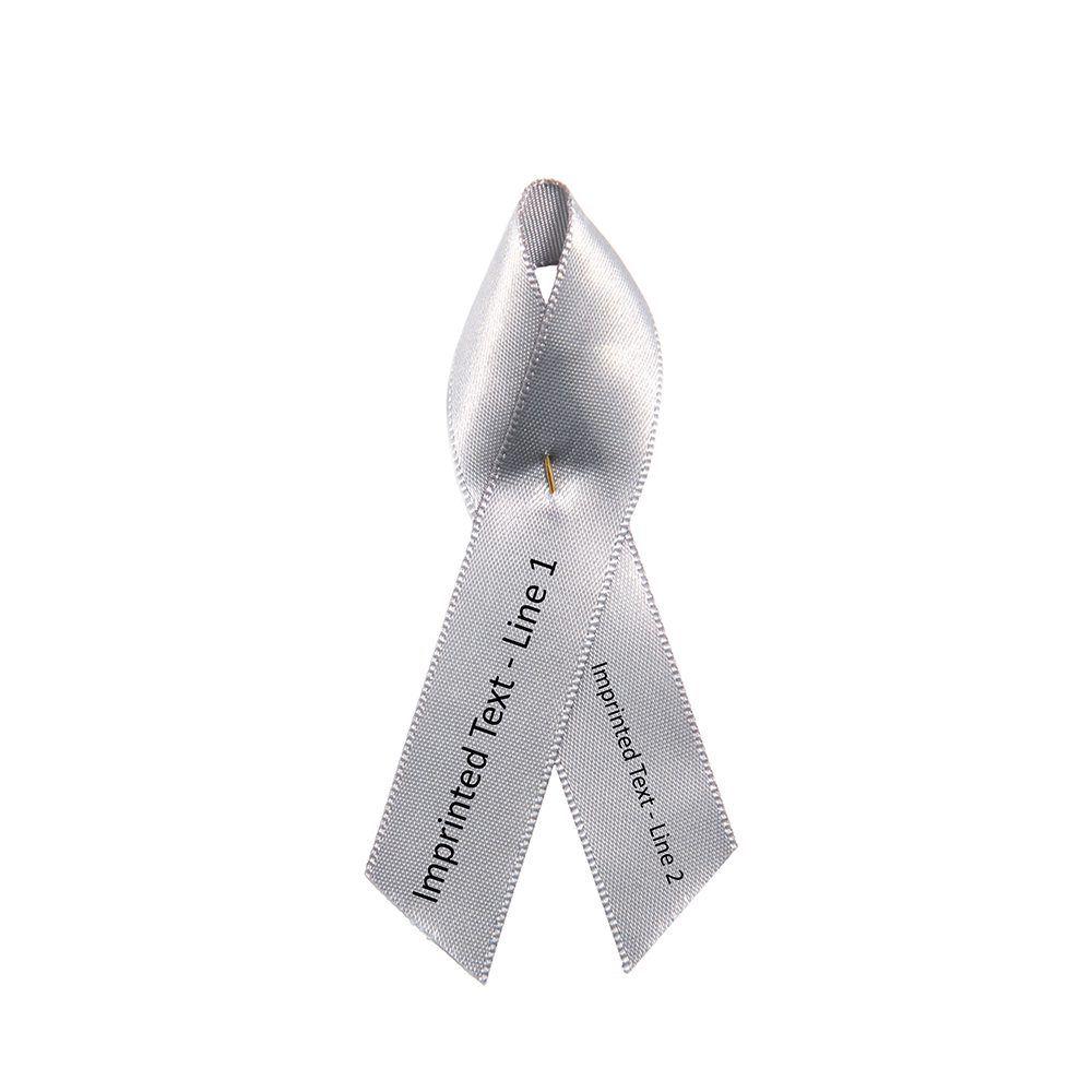 Personalized cause gray personalized fabric ribbon pins Brain Cancer Brain Tumors Central Nervous System Tumors Cancer Glioblastoma