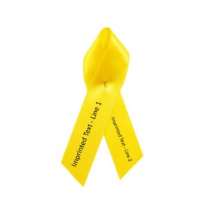 Personalized cause fabric yellow personalized ribbon Bone Cancer Endometriosis Refugees Welcome Spina Bifida