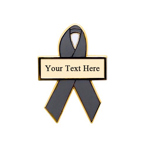 Gray Personalized Awareness Ribbons | Engraved Pins