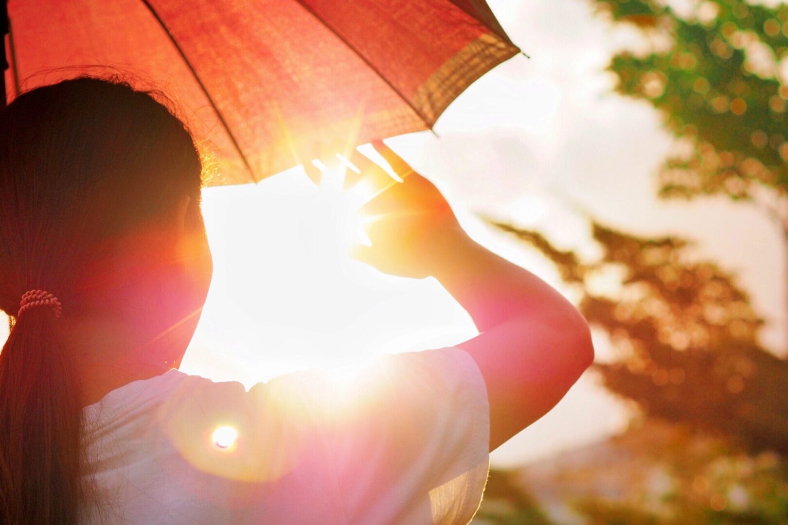 Woman looking at sun hopeful personalized cause awareness