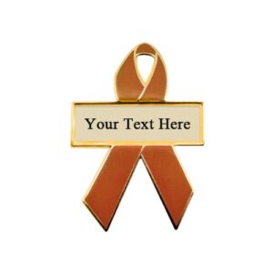 Personalized cause amber personalized enamel ribbon pins appendiceal cancer appendiceal tumors appendix cancer