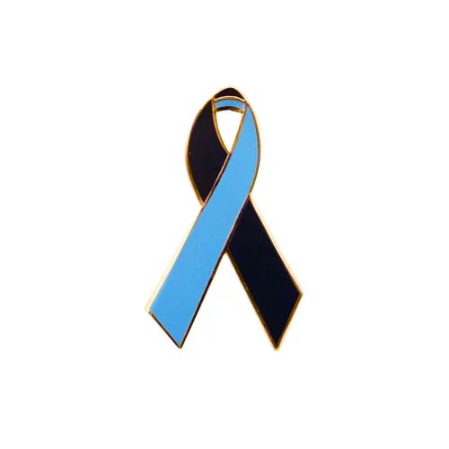 Personalized cause black and blue enamel ribbon pins Loss of a Brother In Memory of a Brother Loss of a Father In Memory of a Father Loss of a Son In Memory of a Son