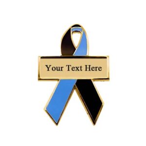 Personalized cause black and blue personalized enamel ribbon pins Loss of a Brother In Memory of a Brother Loss of a Father In Memory of a Father Loss of a Son In Memory of a Son