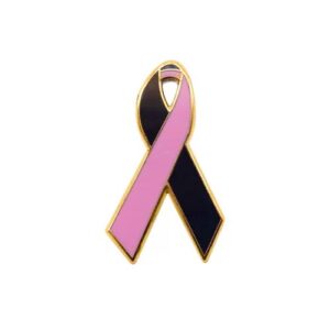 Personalized cause black and pink enamel ribbon pins Loss of a Daughter In Memory of a Daughter Loss of a Mother In Memory of a Mother Loss of a Sister In Memory of a Sister