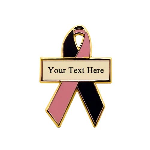 Personalized cause black and pink personalized enamel ribbon pins Loss of a Daughter In Memory of a Daughter Loss of a Mother In Memory of a Mother Loss of a Sister In Memory of a Sister