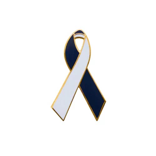 Personalized cause black and white enamel ribbon pins Acute Disseminated Encephalomyelitis Anti Corruption Racial Equality