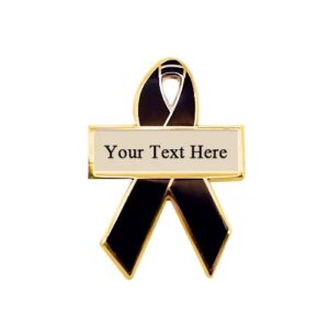 Personalized cause black personalized enamel ribbon pins In Memory of Murder Victims Murder Victims Murdered Children