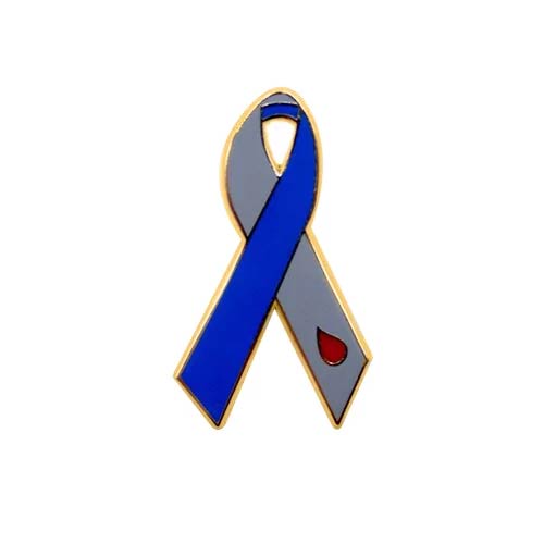 Personalized cause blood drop t1d enamel ribbon pins Juvenile Diabetes Type-1 Diabetes T1D