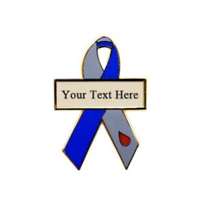 Personalized cause blood drop t1d personalized enamel ribbon pins Juvenile Diabetes Type-1 Diabetes T1D