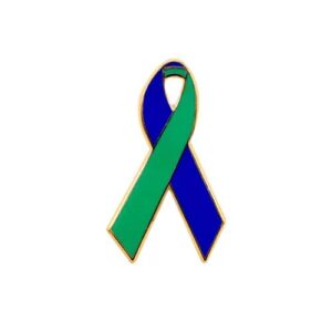 Personalized cause blue and green enamel ribbon pins Adrenoleukodystrophy Cytomegalovirus CMV Neurofibromatosis