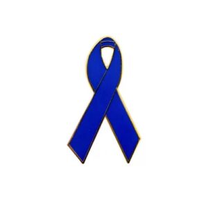 Personalized cause blue enamel ribbon pins Arthritis Colon Cancer Huntingtons Disease Child Abuse Child Neglect Human Trafficking Sex Trafficking Postural orthostatic Tachycardia Syndrome POTS