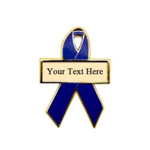 Personalized cause blue personalized enamel ribbon pins Arthritis Colon Cancer Huntingtons Disease Child Abuse Child Neglect Human Trafficking Sex Trafficking Postural orthostatic Tachycardia Syndrome POTS