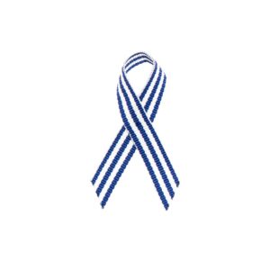 Personalized cause blue white pinstripes fabric Ribbons Motor Neuron Diseases Progressive Muscular Atrophy