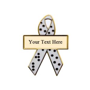 Personalized cause braille personalized enamel ribbon pins Blindness Visually Handicapped Visually Challenged