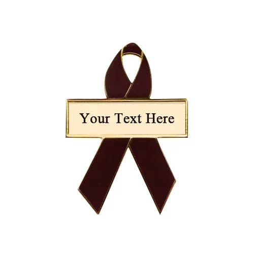 Personalized cause brown personalized enamel ribbon pins Childhood Diarrhea Nicotine Brain Poison No Butts Health Risks of E-Cigarettes Vaping Health Risks of Smokeless Tobacco