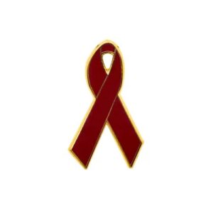 Personalized cause burgundy enamel ribbon pins Antiphospholipid Syndrome Disabled Adults Sickle cell Anemia Factor V Leiden Thrombophilia Multiple Myeloma Plasma Cell Neoplasms