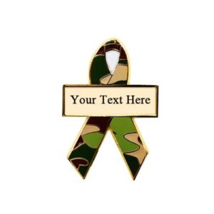 Personalized cause camo personalized enamel ribbon pins Children of Fallen Soldiers Military Troop Support Military Families