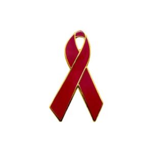 Personalized cause cranberry enamel ribbon pins Chronic Bladder Infections Temporomandibular Joint Disease TMJ