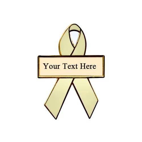 Personalized cause cream personalized enamel ribbon pins Degenerative Disc Disease Spinal Muscular Atrophy Spinal Stenosis