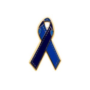 Personalized cause denim blue jeans enamel ribbon pins Congenital Diseases Congenital Disorders Genetic Diseases Genetic Disorders Rare Diseases Designated by Global Genes