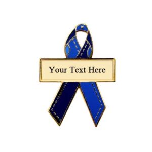 Personalized cause denim blue jeans personalized enamel ribbon pins Congenital Diseases Congenital Disorders Genetic Diseases Genetic Disorders Rare Diseases Designated by Global Genes