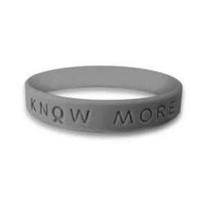 Personalized cause gray KNOW MORE wristband Brain Cancer Brain Tumors Central Nervous System Tumors Cancer Glioblastoma