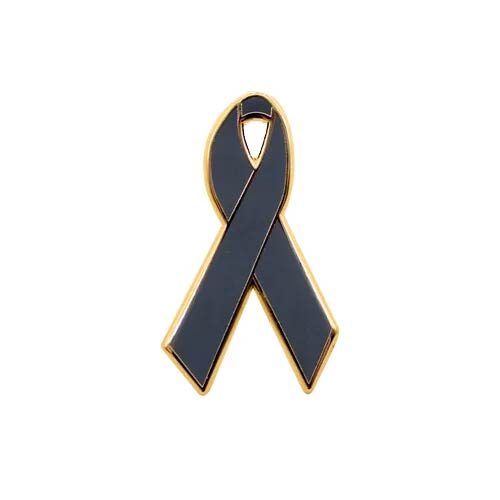 Personalized cause gray enamel ribbon pins Brain Cancer Brain Tumors Central Nervous System Tumors Cancer Glioblastoma