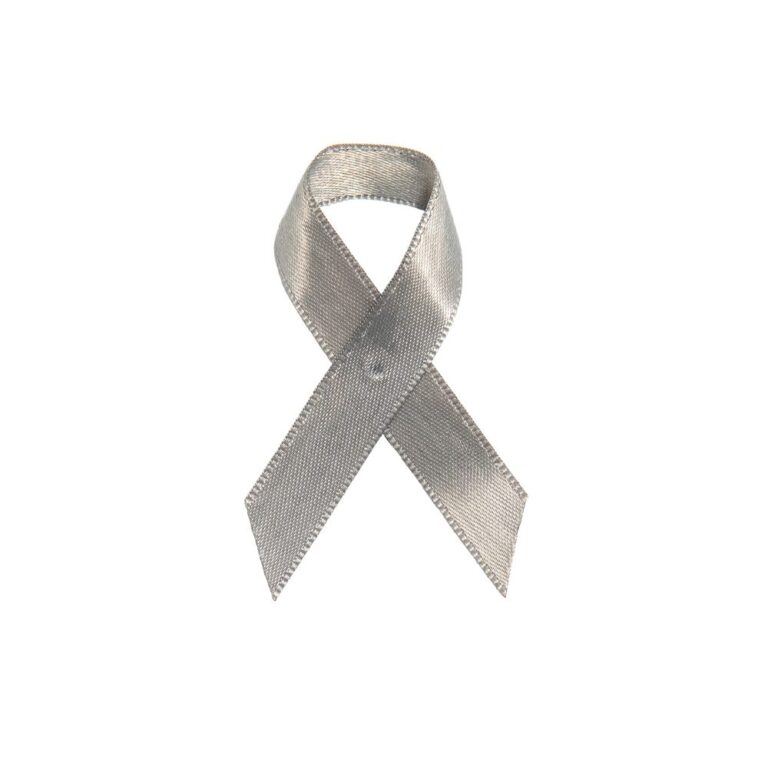 Personalized cause gray fabric ribbon Brain Cancer Brain Tumors Central Nervous System Tumors Cancer Glioblastoma awareness