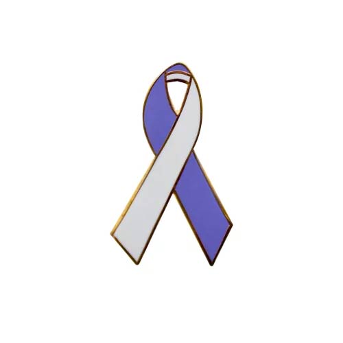 Personalized cause lavender and white enamel ribbon pins Beta Foster Care Lichen Planus