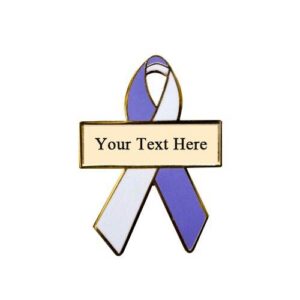 Personalized cause lavender and white personalized enamel ribbon pins Beta Foster Care Lichen Planus