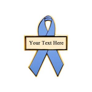 Personalized cause light blue personalized enamel ribbon pins Addisons Disease Adrenal Insufficiency Chronic Diseases Chronic Illnesses Mens Health Movember