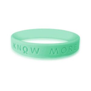 Personalized cause light green KNOW MORE wristband Celiac Disease Pelvic Inflammatory Disease PID Sexually Transmitted Diseases STDs Sexually Transmitted Infections STIs