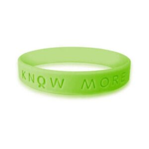 Personalized cause lime green KNOW MORE wristband Lyme Disease Mental Health Mental Illness