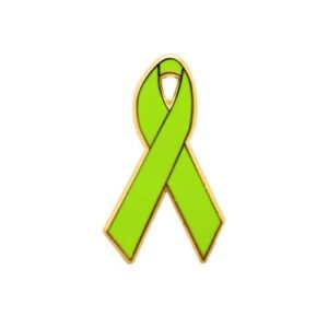 Personalized cause lime green enamel ribbon pins Lyme Disease Mental Health Mental Illness