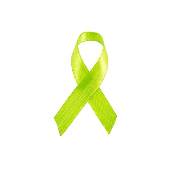 Personalized cause lime green fabric ribbons Lyme Disease Mental Health Mental Illness