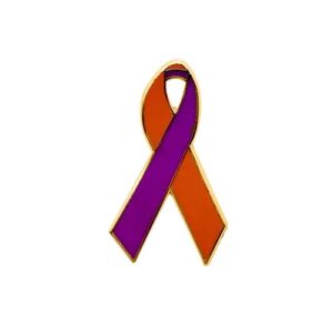 Personalized cause orange and purple enamel ribbon pins Failed Back Surgery Syndrome