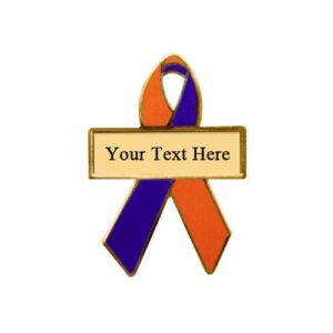 Personalized cause orange and purple personalized enamel ribbon pins Failed Back Surgery Syndrome