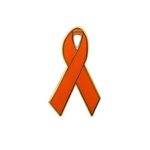 Personalized cause orange enamel ribbon pins Food Insecurity Hunger Food Deserts Gun Control Leukemia Mass Shooting Prevention Gun Control Self Harm Self Injury World Hunger