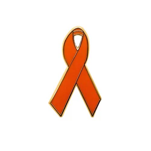 Personalized cause orange enamel ribbon pins Food Insecurity Hunger Food Deserts Gun Control Leukemia Mass Shooting Prevention Gun Control Self Harm Self Injury World Hunger