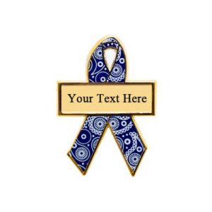 Personalized cause paisley personalized enamel ribbon pins Graves Disease Hashimotos Syndrome Hyperthyroidism Thyroid Diseases