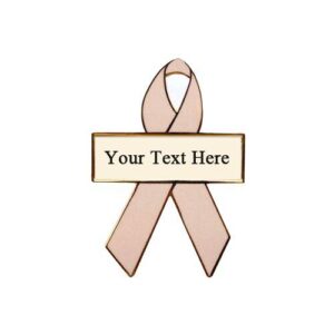 Personalized cause peach personalized enamel ribbon pins Endometrial Cancer Invisible Illness Pink Tax Gender Based Price Discrimination Uterine Cancer