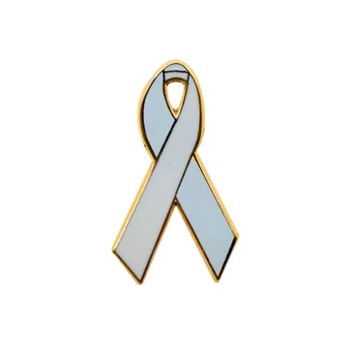 Personalized cause pearl and white enamel ribbon pins Lung Cancer Acquired in Ways Other Than Smoking Passive Smoking Secondhand Smoke