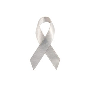 Personalized cause pearl fabric ribbon pins Chronic Lung Disease Lung Cancer Mesothelioma Waldenstroms Macroglobulinemia