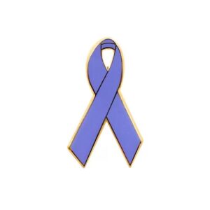 Personalized cause periwinkle enamel ribbon pins Anorexia Nervosa Esophageal Cancer Gastric Cancer Stomach Cancer Irritable Bowel Syndrome IBS Pulmonary Hypertension