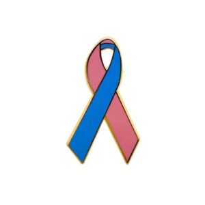 Personalized cause pink and blue enamel ribbon pins Birth Defects Infant Diseases Male Breast Cancer Mourning the Loss of an Infant Mourning the Loss of a Baby Sudden Infant Death Syndrome SIDS