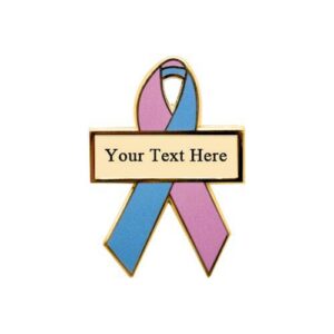 Personalized cause pink and blue personalized enamel ribbon pins Birth Defects Infant Diseases Male Breast Cancer Mourning the Loss of an Infant Mourning the Loss of a Baby Sudden Infant Death Syndrome SIDS