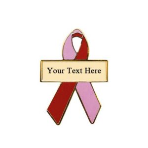 Personalized cause pink and red personalized enamel ribbon pins Cervical Cancer in Women with HIV Gum Disease Wound Care