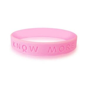 Personalized cause pink KNOW MORE awareness wristband Breast Cancer Ductal Carcinoma in Situ Womens Health