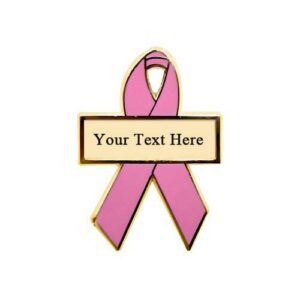 Personalized cause pink personalized enamel ribbon pins Breast Cancer Ductal Carcinoma in Situ Womens Health